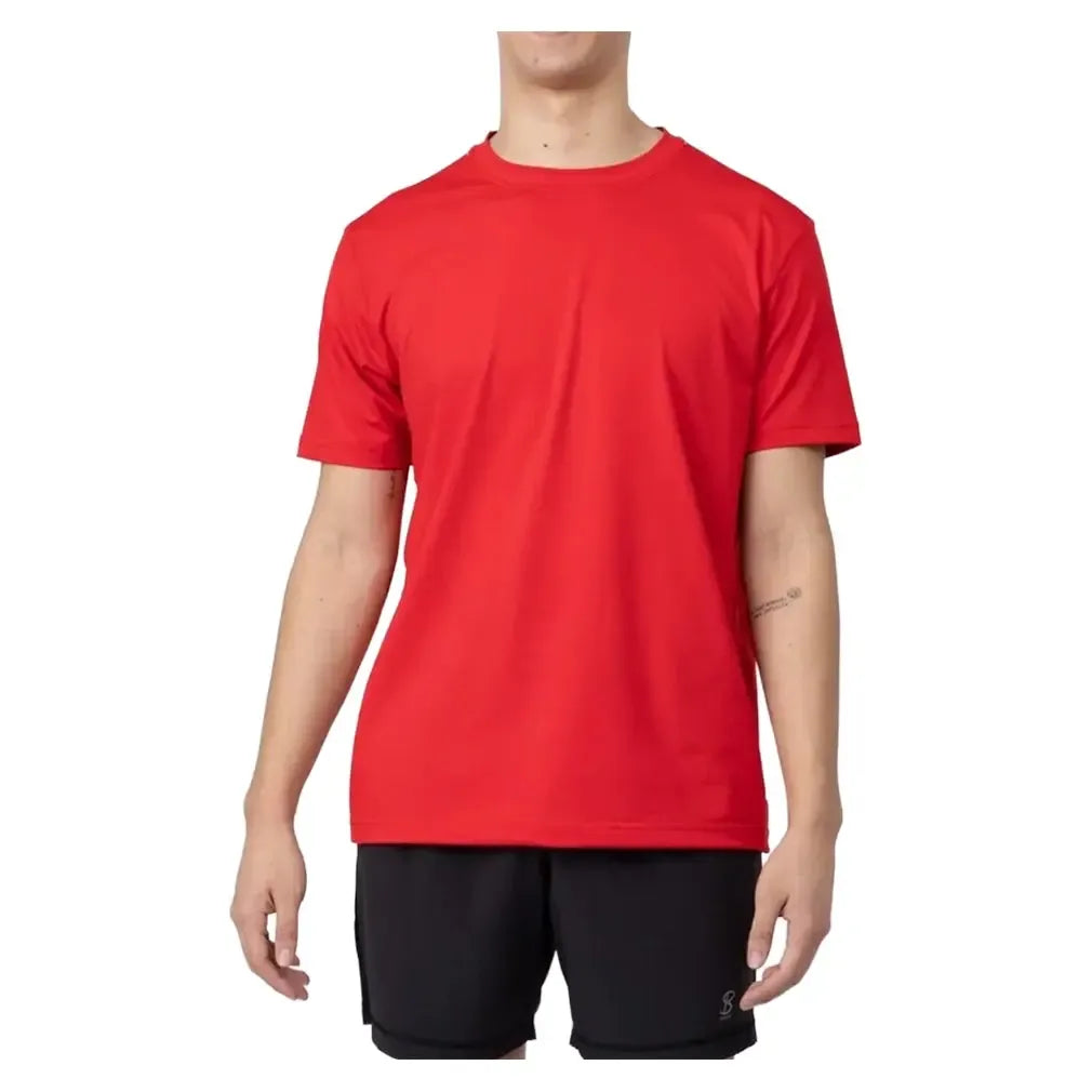 Men's Short Sleeve Tennis Top-Apparel-Sofibella-8032-B-R-Tennis Express