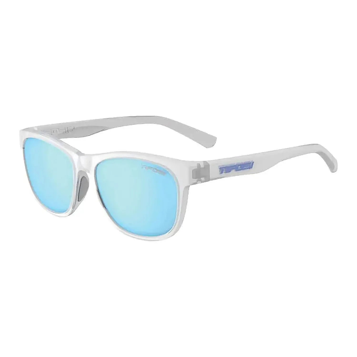 Swank Polarized Sunglasses Satin Clear with Clarion Blue Lenses-Accessories-Tifosi-81461-DEFAULT-L-Tennis Express