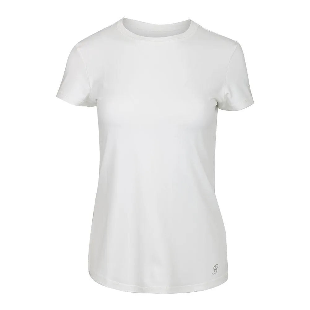 Women's Short Sleeve Tennis Top-Apparel-Sofibella-83099-WHT_WHITE-L-Tennis Express