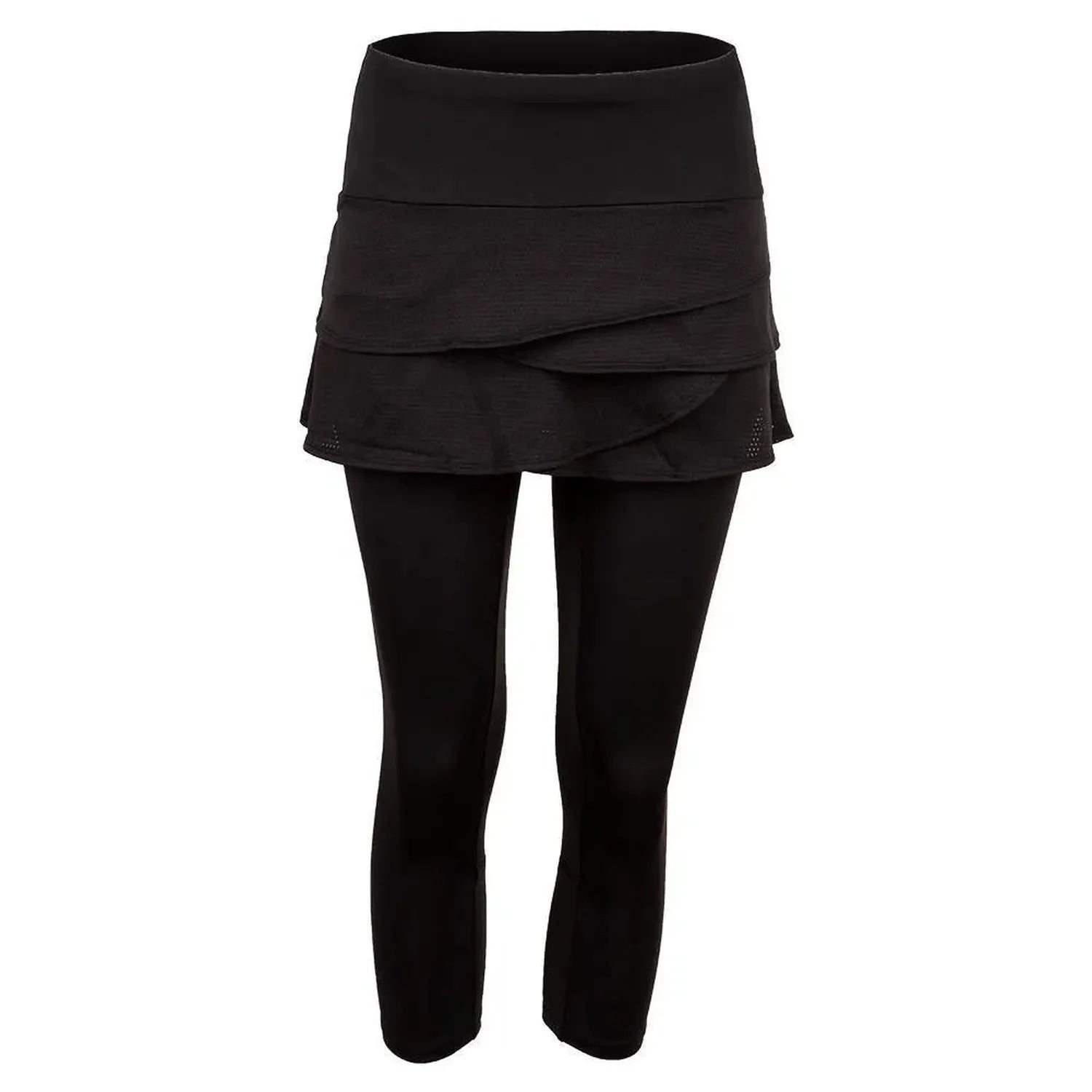 Women's Scallop Tennis Capri-Apparel-Lucky In Love-85341-001_BLACK-L-Tennis Express