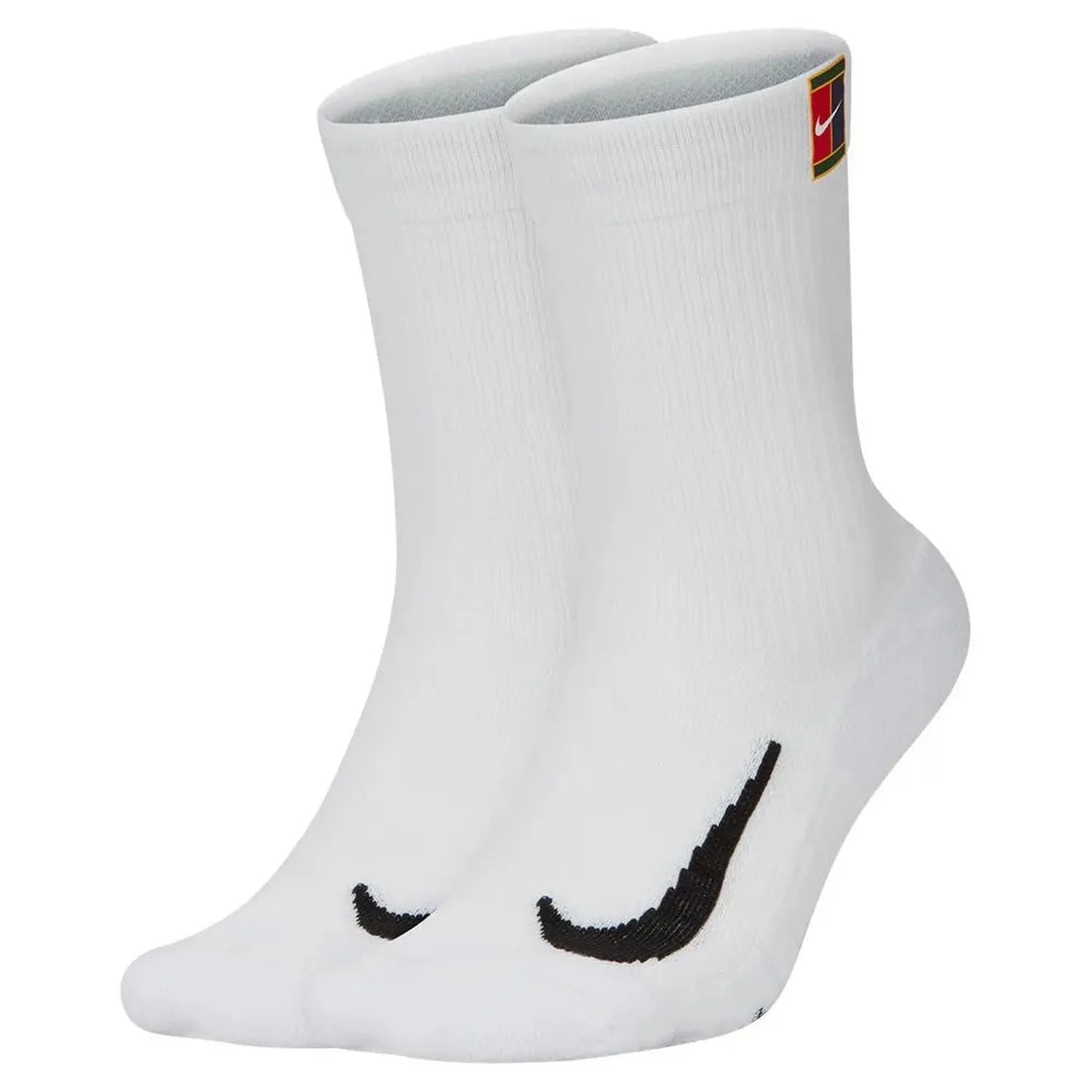 Court Multiplier Max Crew Tennis Socks (2 Pairs)-Socks-Nike-90380-100_WHITE-L-Tennis Express