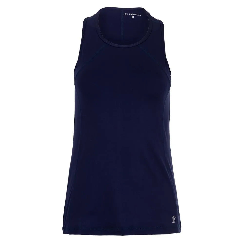 Women's UV Tennis Tank-Apparel-Sofibella-94199-NAVY-L-Tennis Express