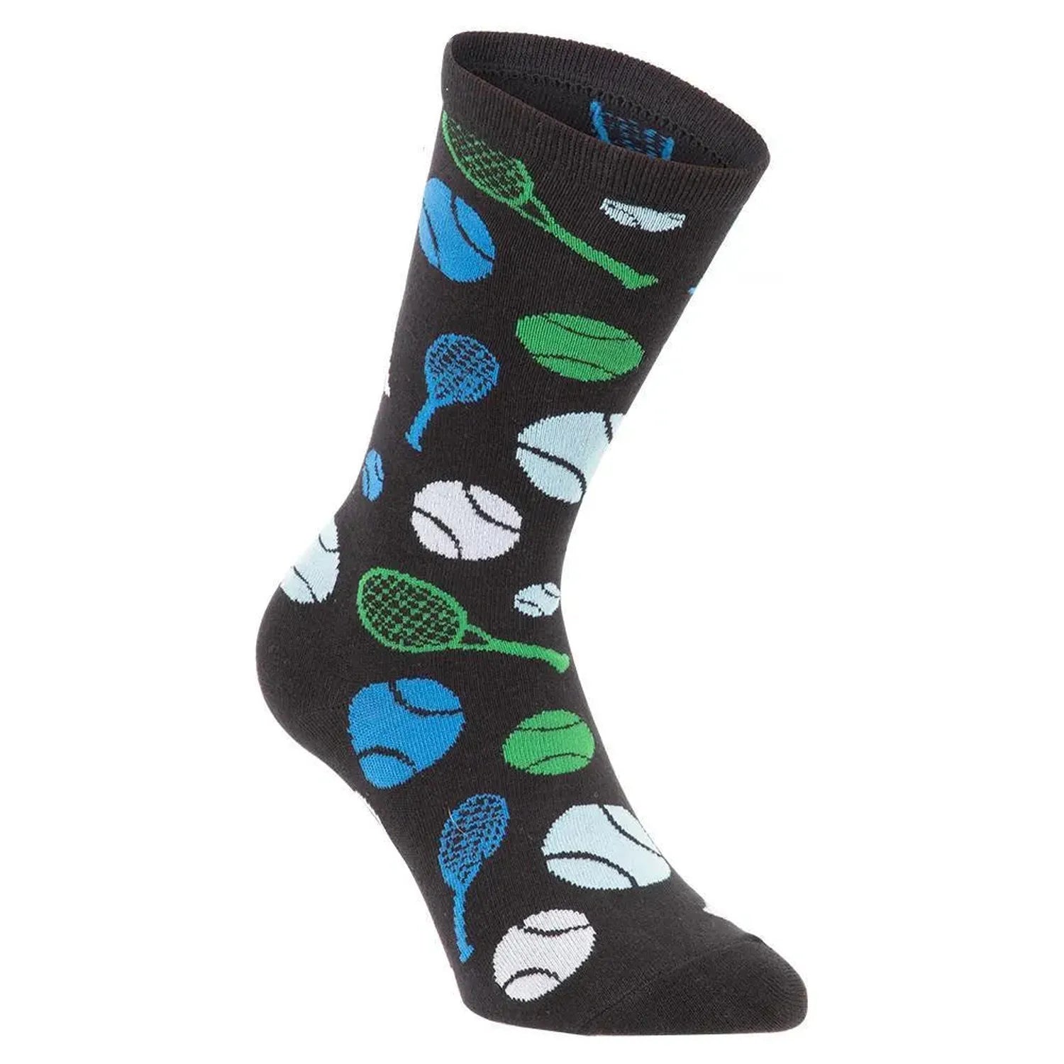 Novelty Tennis Socks (Sizes 8-12)-Socks-Racquet Inc-94285-12_BLACK-L-Tennis Express