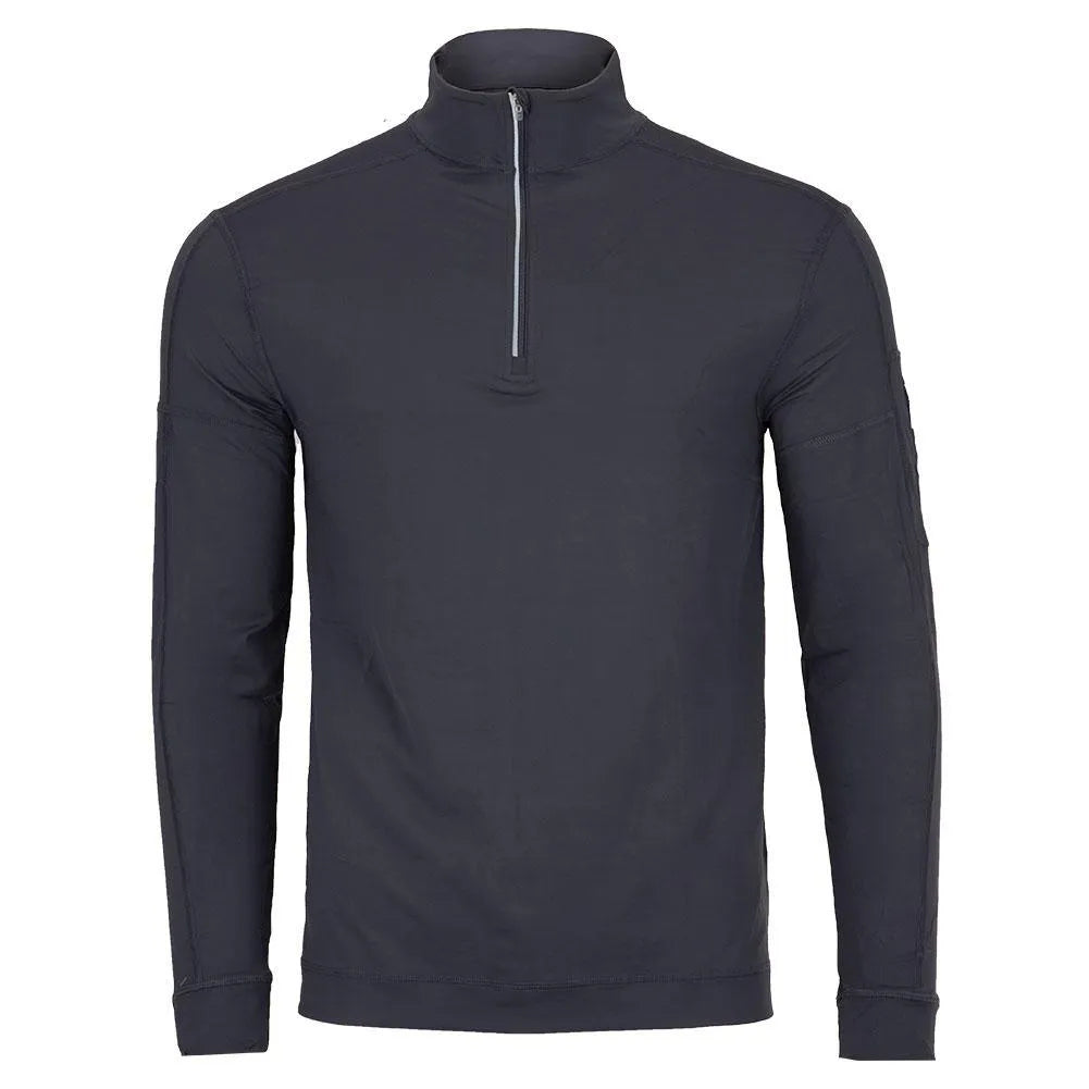 Men's Mock Zip Tennis Top-Apparel-BloqUV-94323-SMOKE-L_103c85eb-08c1-4ede-b291-d413c532e3c1-Tennis Express
