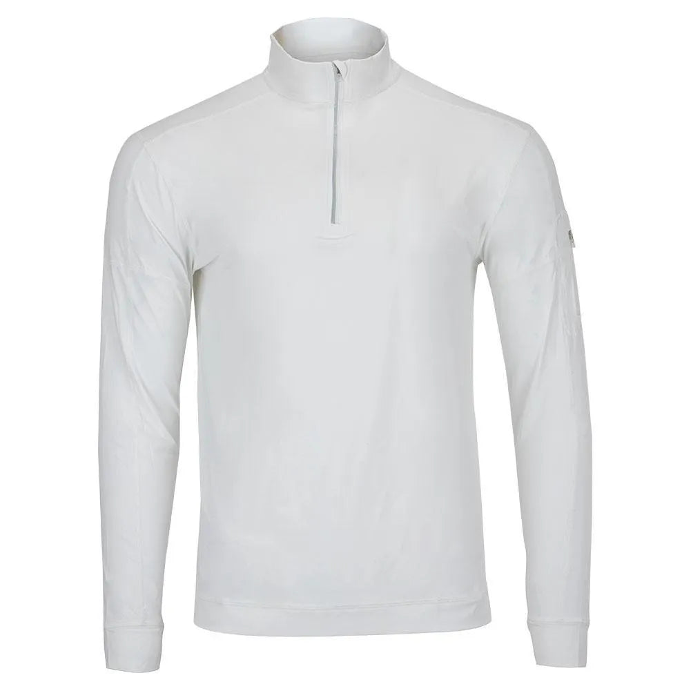 Men's Mock Zip Tennis Top-Apparel-BloqUV-94323-WHITE-L_9a18a1bd-bfea-4fdf-99b3-baf3124c199d-Tennis Express