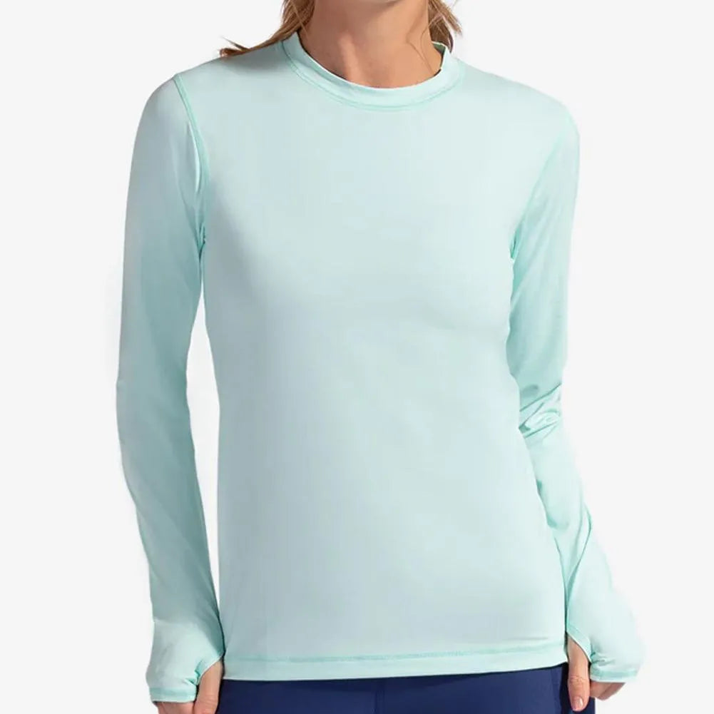 Women's 24/7 Long Sleeve Tennis Crew-Apparel-BloqUV-94387-MINT-L-Tennis Express