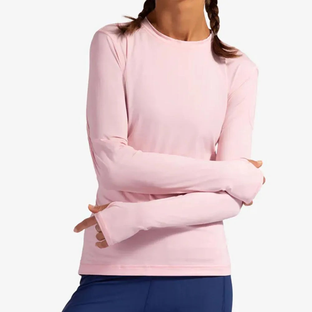 Women's 24/7 Long Sleeve Tennis Crew-Apparel-BloqUV-94387-TICKLE_ME_PINK-L-Tennis Express