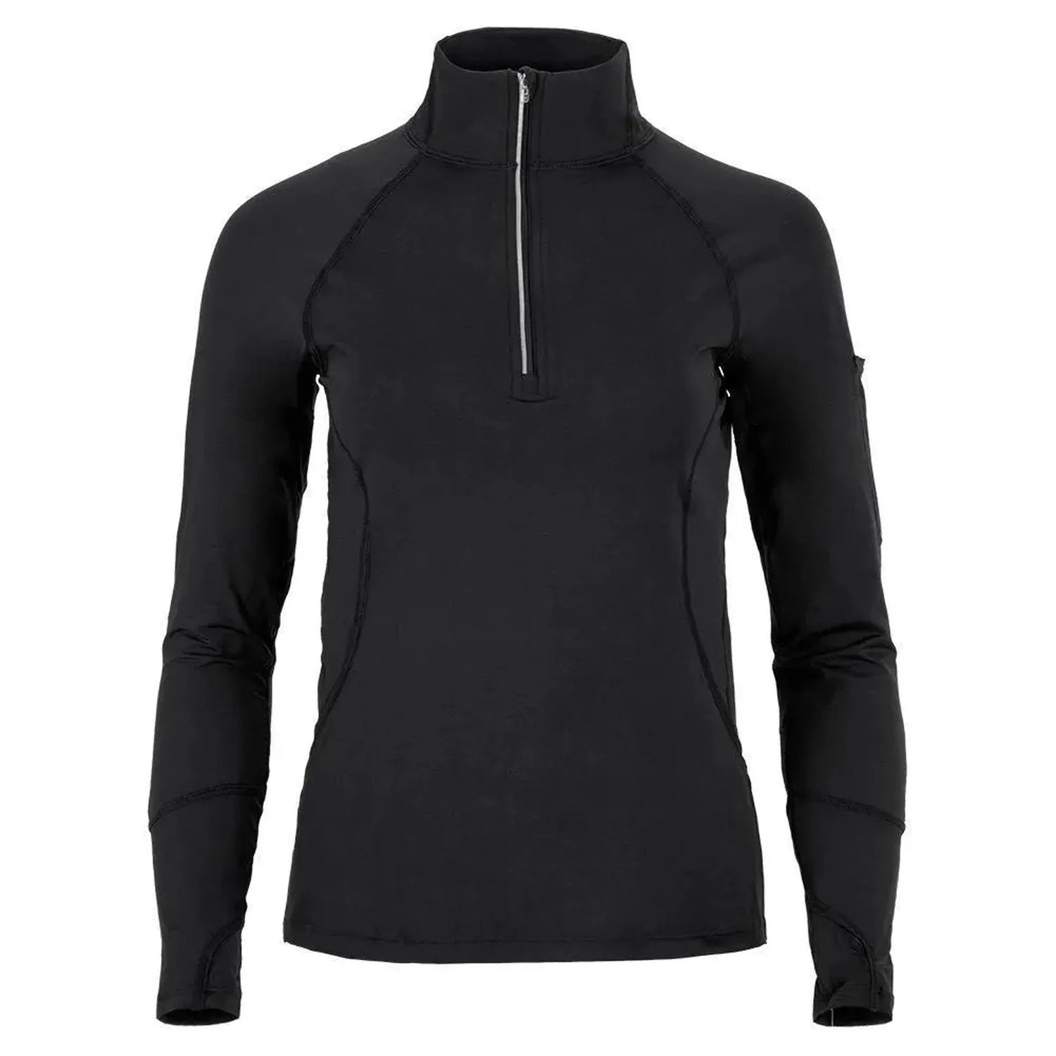 Women's Mock Zip Tennis Top-Apparel-BloqUV-94389-BLACK-L-Tennis Express