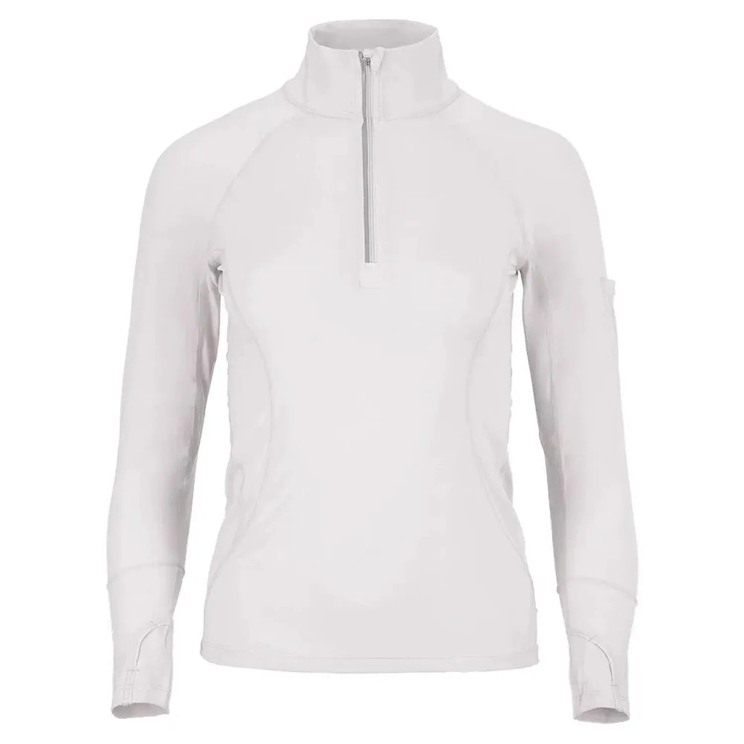 Women's Mock Zip Tennis Top-Apparel-BloqUV-94389-WHITE-L-Tennis Express