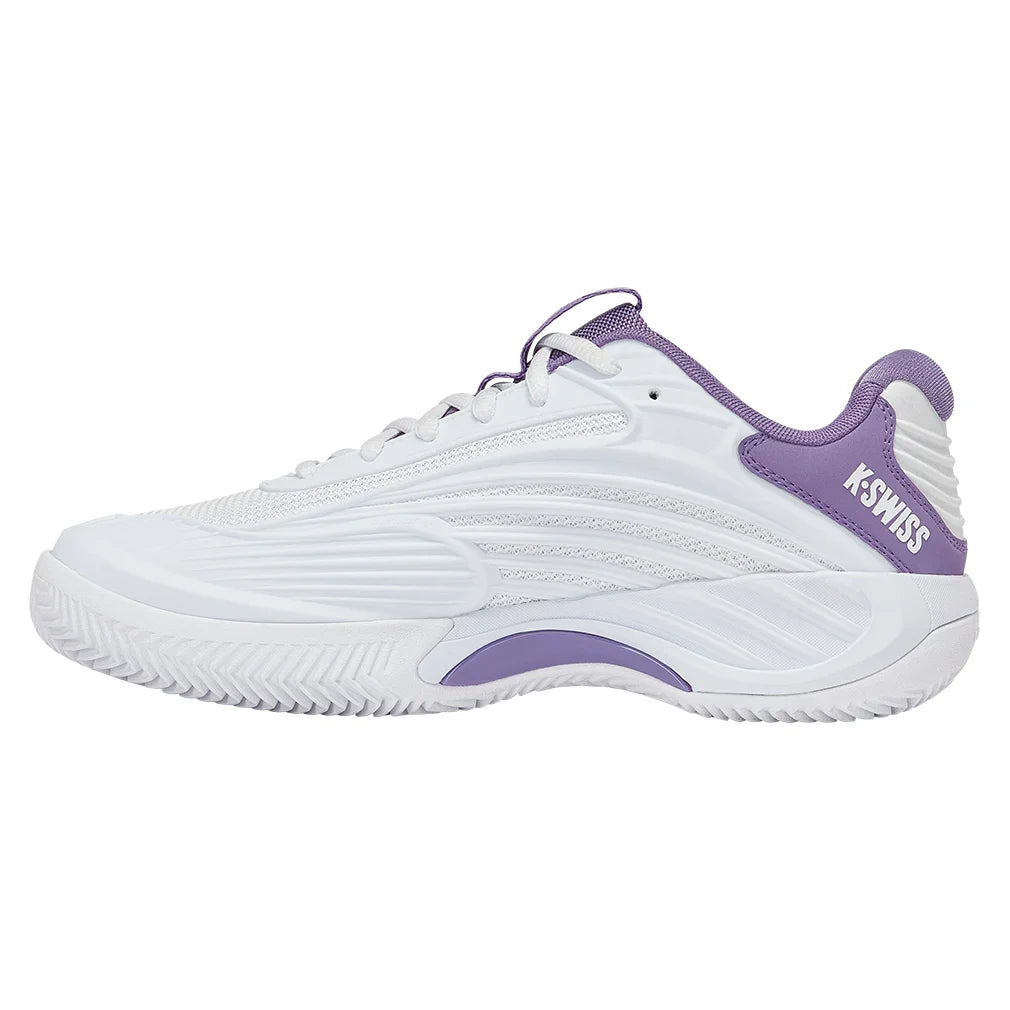 Women's Hypercourt Express 3 Clay Tennis Shoes White and Purple Haze-Footwear-K-Swiss-94604-149-2-Tennis Express
