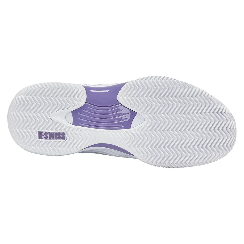 Women's Hypercourt Express 3 Clay Tennis Shoes White and Purple Haze-Footwear-K-Swiss-94604-149-5-Tennis Express