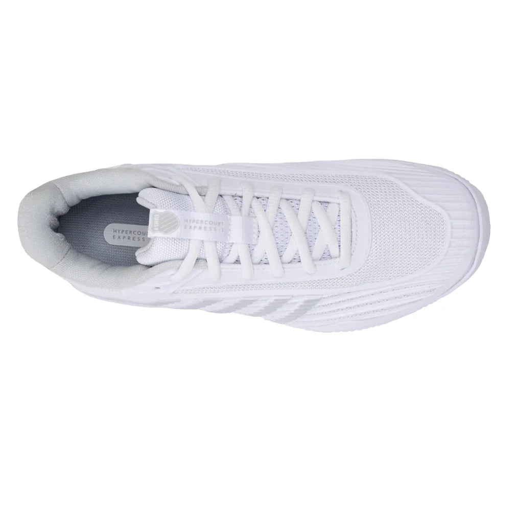 Women's Hypercourt Express 3 Clay Tennis Shoes White and Dawn Blue-Footwear-K-Swiss-94604-162S26-4-Tennis Express