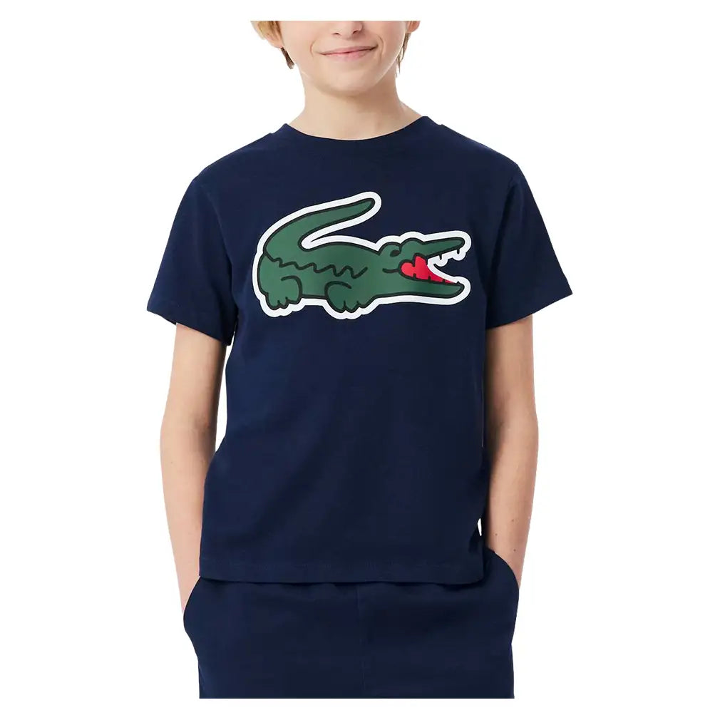 Boys' Ultra Dry Sport Tennis Tee-Apparel-Lacoste-947234-UGW-3-Tennis Express