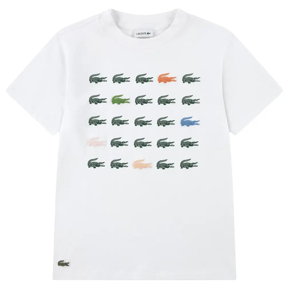 Boys' Croc Grid Tennis Tee-Apparel-Lacoste-947587-W8L-1-Tennis Express