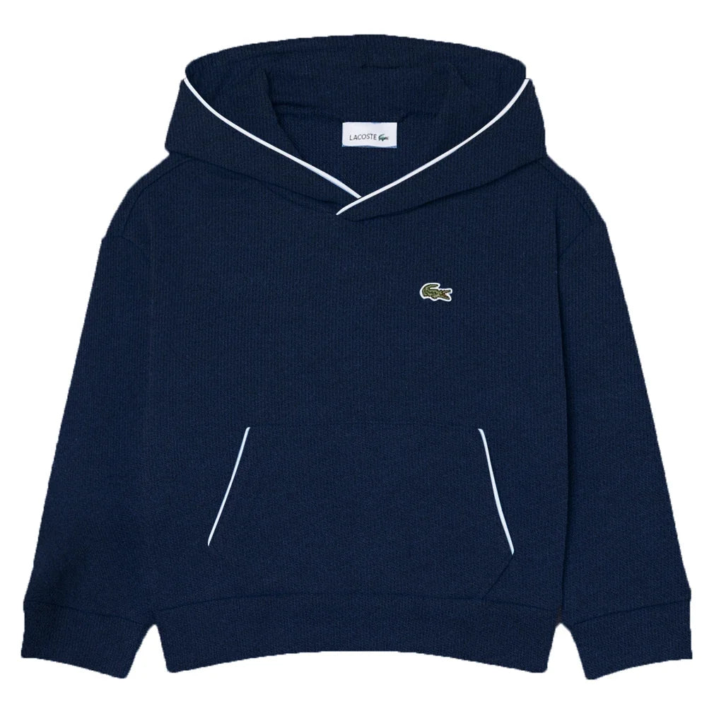 Boys' Tennis Pull Over Hoodie,Apparel,Lacoste,UJA Black,10A,Tennis Express,947631-UJA
