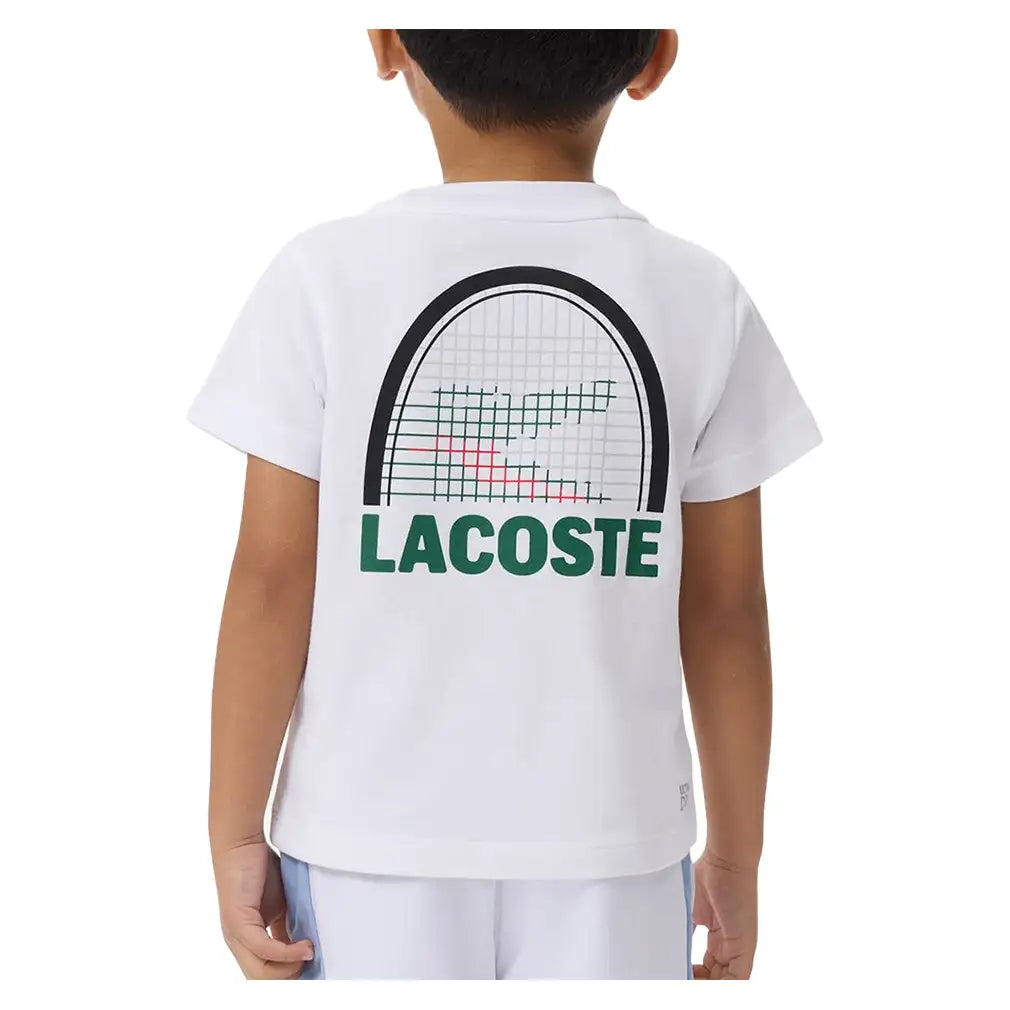 Boys' Medvedev Tennis Racquet Tee White-Apparel-Lacoste-947650-W8L-4-Tennis Express