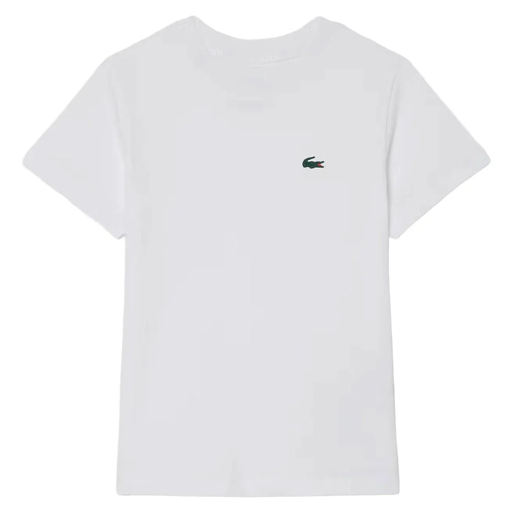 Boys' Ultra Dry Classic Sport Tennis Tee,Apparel,Lacoste,W8L White,8A,Tennis Express,947868-F26-W8L