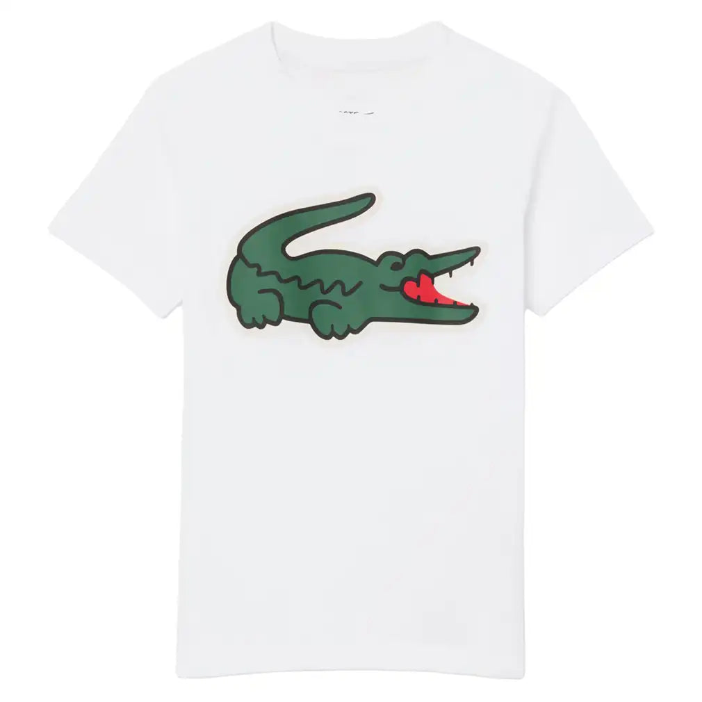 Boys' Ultra Dry Sport Tennis Tee,Apparel,Lacoste,W8L White,8A,Tennis Express,947870-F26-wht-1