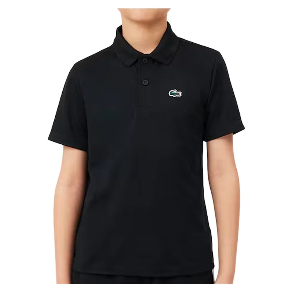 Boys' Ultra Dry Sport Silicon Croc Tennis Polo,Apparel,Lacoste,K96 Black,8A,Tennis Express,947874-F26-Black