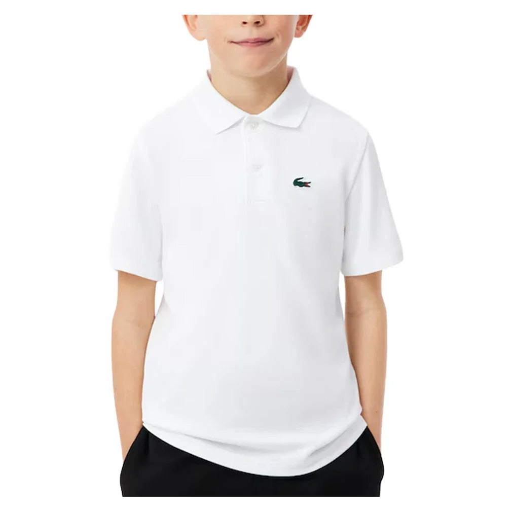 Boys' Ultra Dry Sport Silicon Croc Tennis Polo,Apparel,Lacoste,W8L White,8A,Tennis Express,947874-F26-White