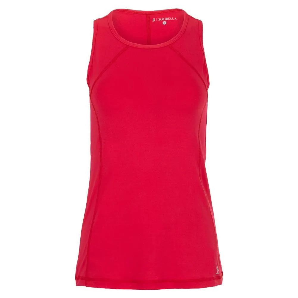 Women's UV Tennis Tank-Apparel-Sofibella-95762-BERRY_RED-L-Tennis Express