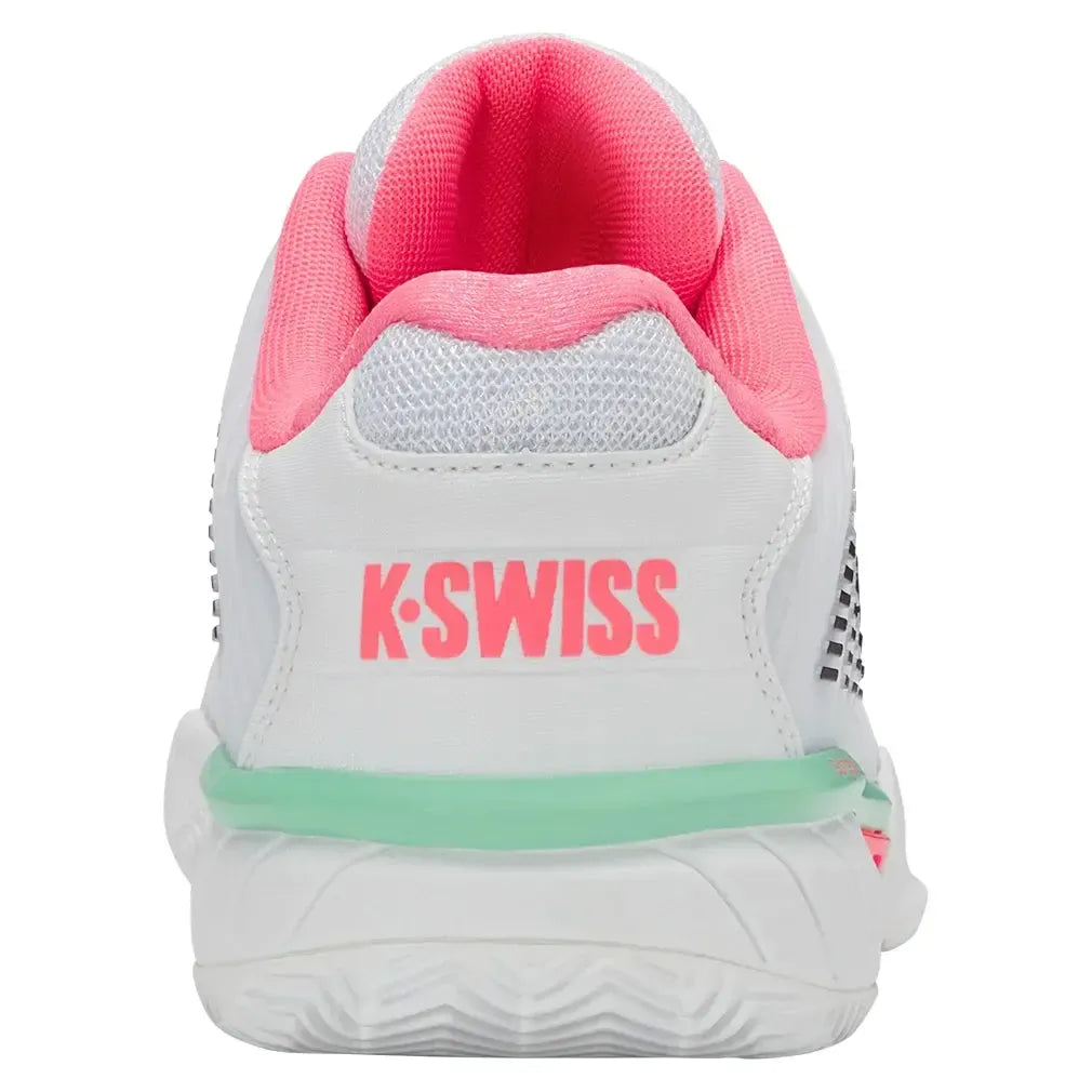Women's Hypercourt Express 2 Clay Tennis Shoes White and Neon Pastel Pink-Footwear-K-Swiss-96614-178H25-4-Tennis Express