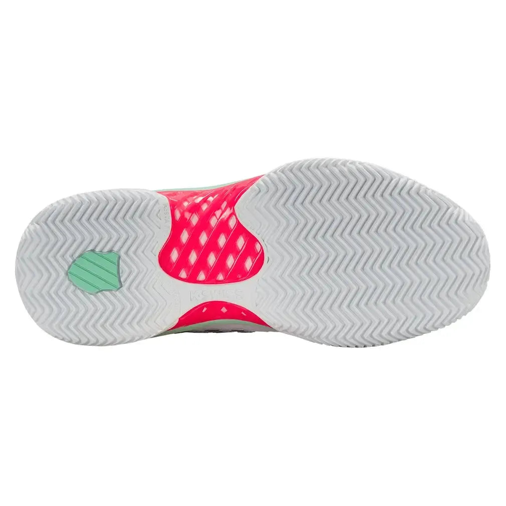 Women's Hypercourt Express 2 Clay Tennis Shoes White and Neon Pastel Pink-Footwear-K-Swiss-96614-178H25-5-Tennis Express