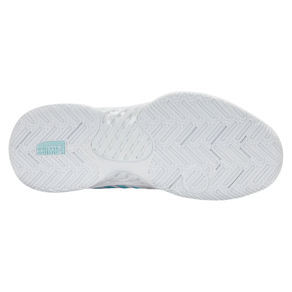 Women's Express Light 3 Padel Shoes White and Soft Neon Blue-Footwear-K-Swiss-98900-146-5-Tennis Express