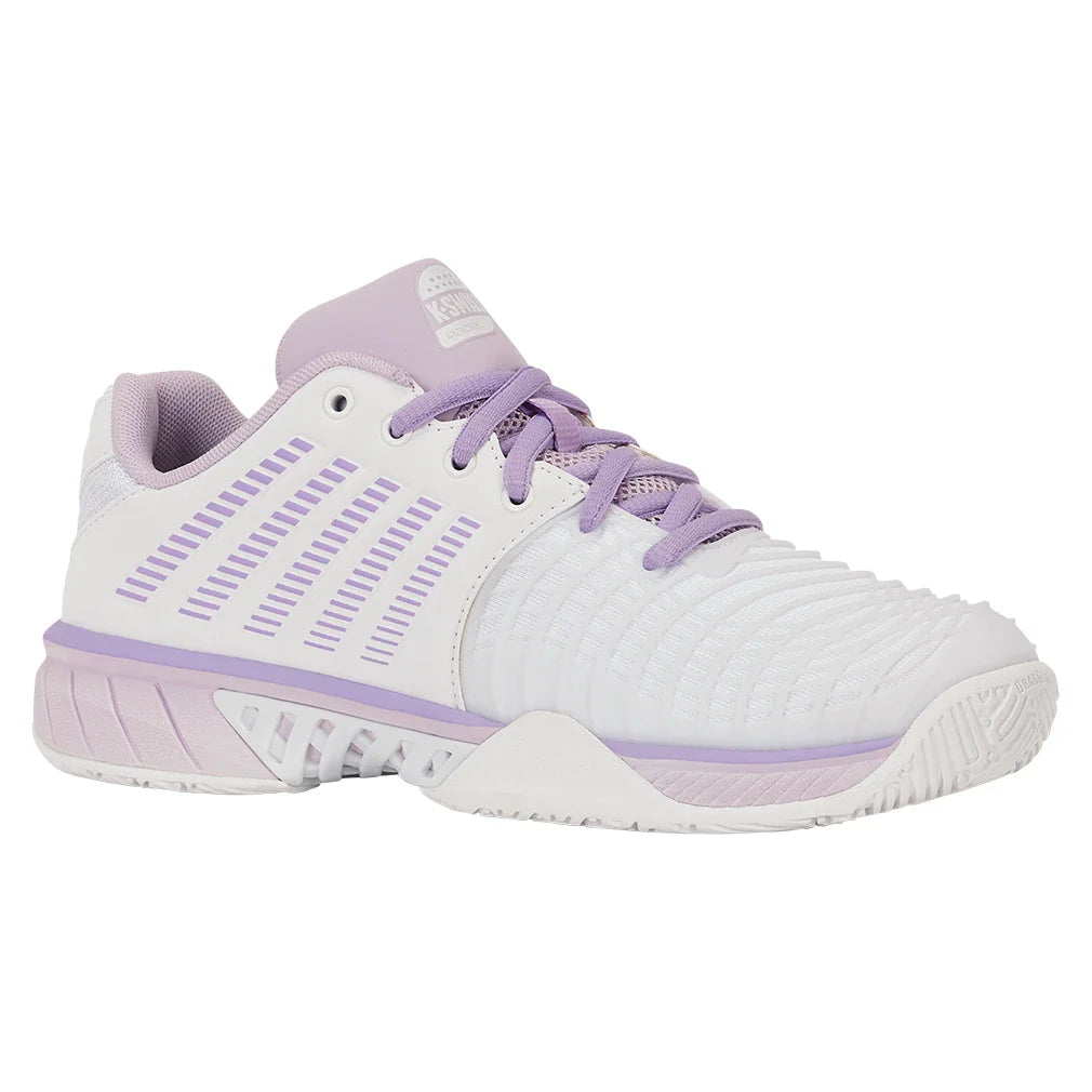 Women's Express Light 3 Padel Shoes White and Orchid Hush,Footwear,K-Swiss,White/Orchid Hush,5,Tennis Express,98900-160F26