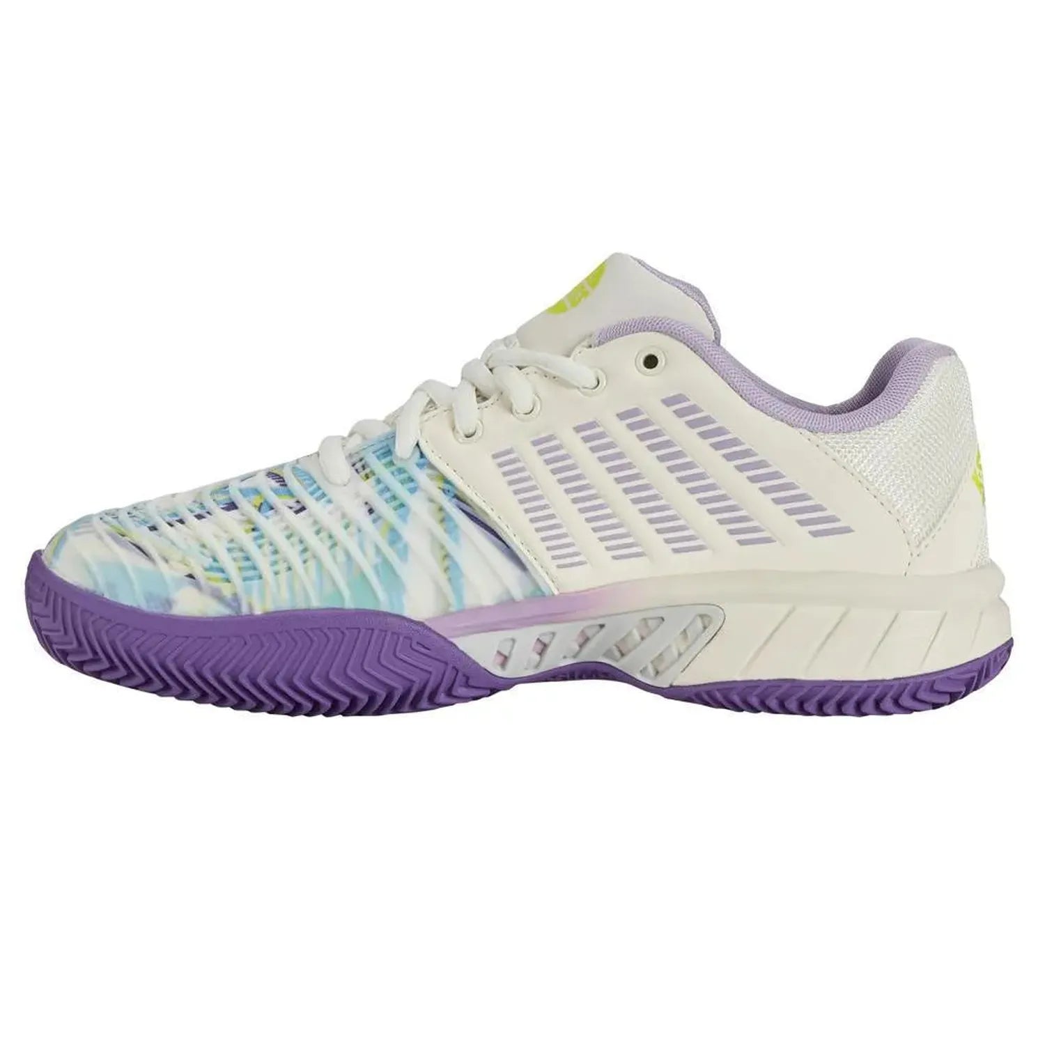Women's Express Light 3 Padel Shoes Snow White and Purple Heat-Footwear-K-Swiss-98900-182-2-Tennis Express