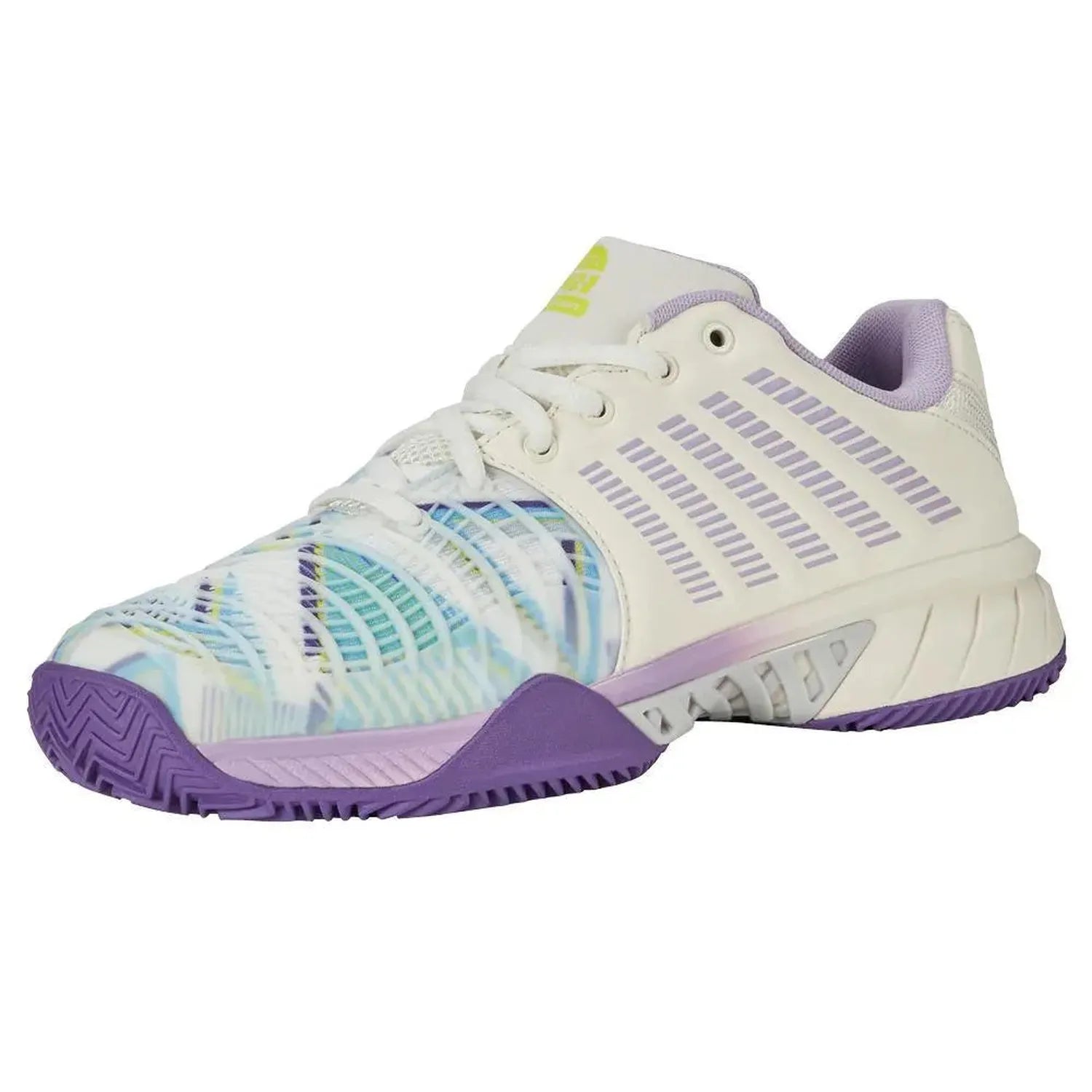 Women's Express Light 3 Padel Shoes Snow White and Purple Heat-Footwear-K-Swiss-98900-182-Tennis Express