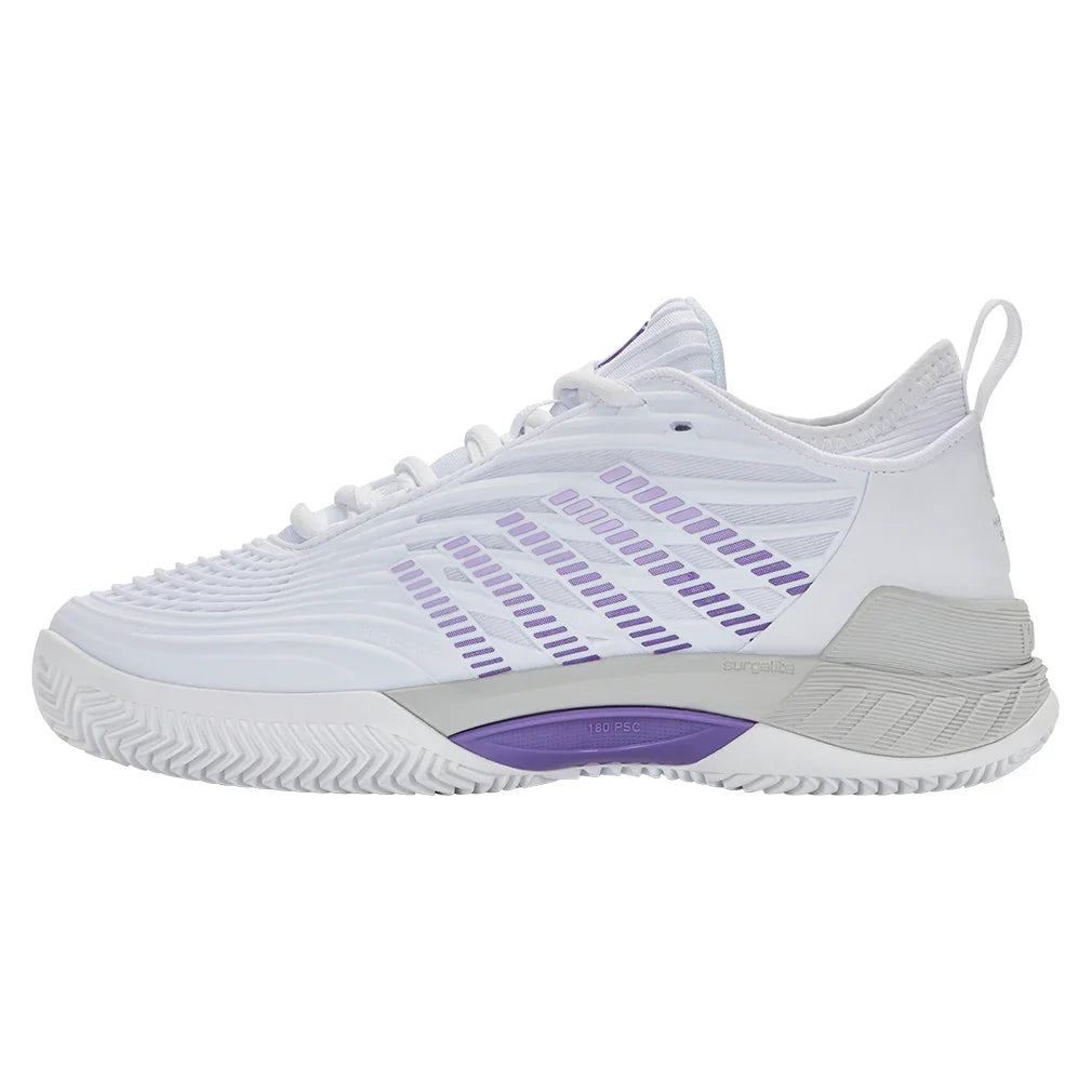 Women's Hypercourt Supreme 2 HB Clay Tennis Shoes White and Lunar Rock-Footwear-K-Swiss-99072-160-1-Tennis Express