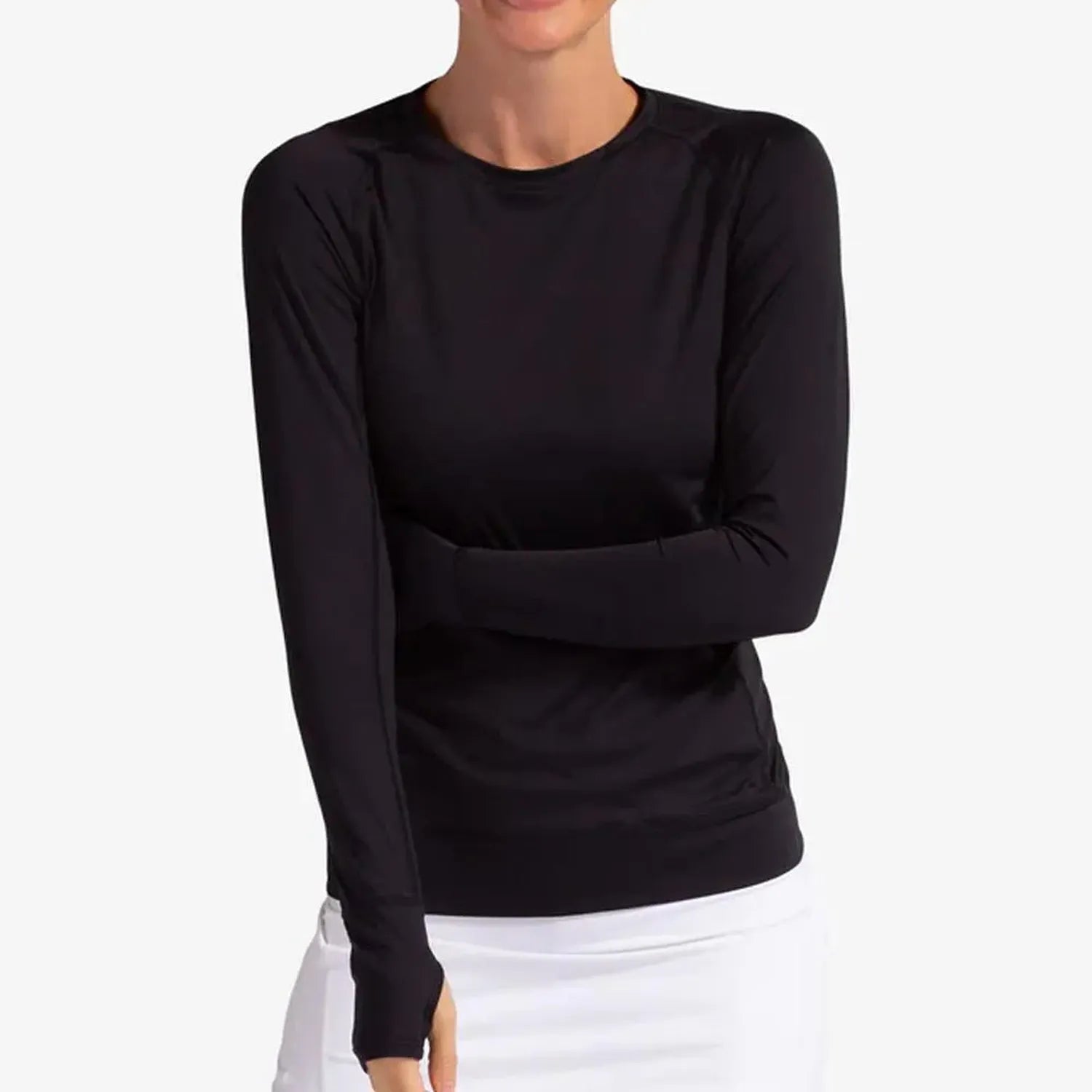 Women's Pullover Tennis Top-Apparel-BloqUV-99081-BLACK-L-Tennis Express