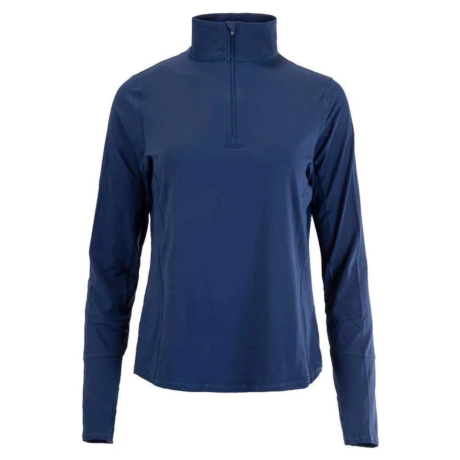 Women's Relaxed Mock Zip Tennis Top-Apparel-BloqUV-99083-NAVY-L-Tennis Express