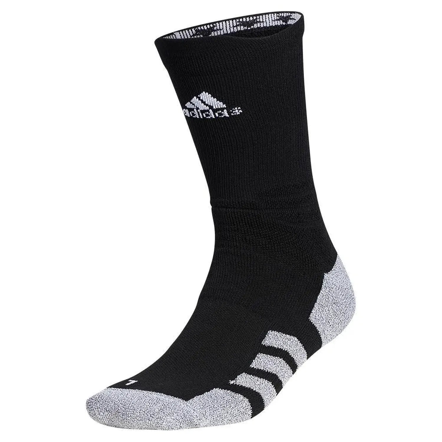 5-Star Team Traxion Crew Socks Black and White-Socks-Adidas-99613-DEFAULT-L-Tennis Express