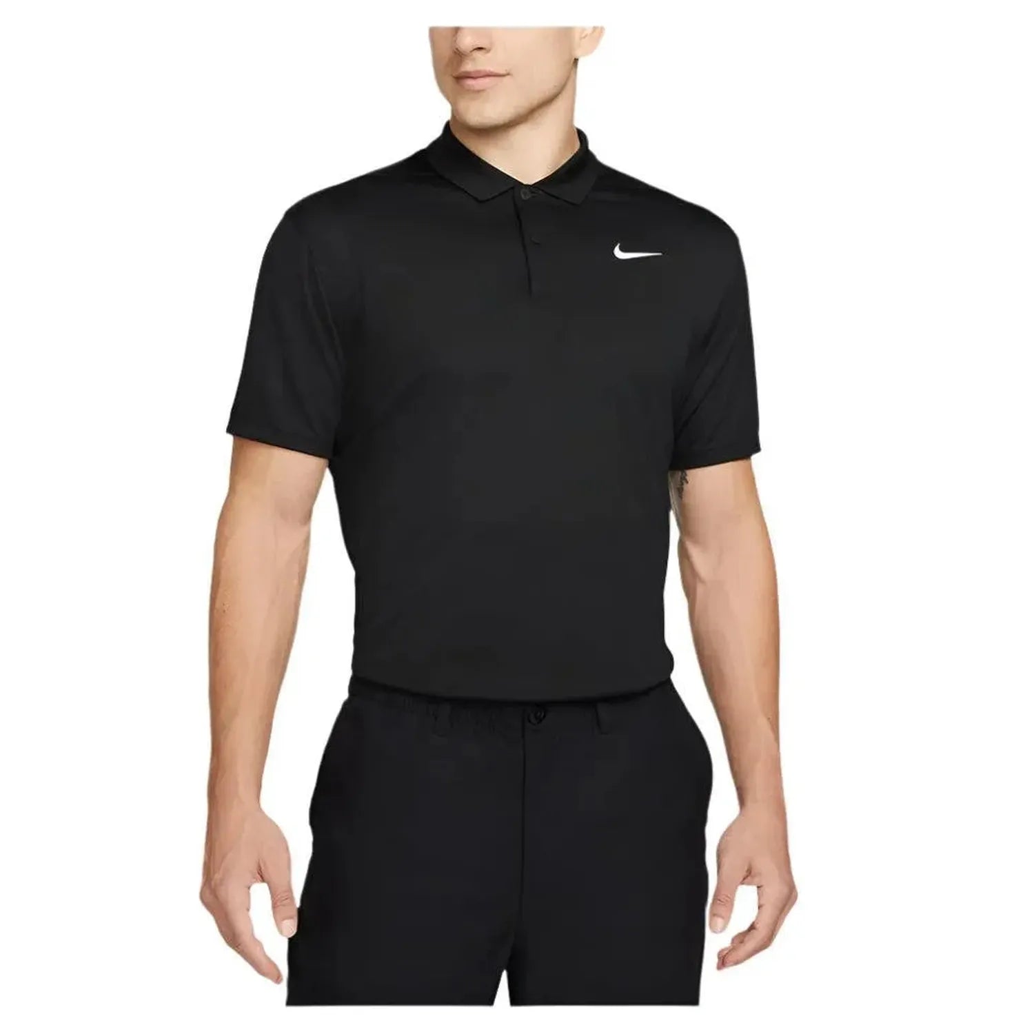 Men's Court Dri-FIT Pique Tennis Polo-Apparel-Nike-99953-010_BLACKWT-L-Tennis Express