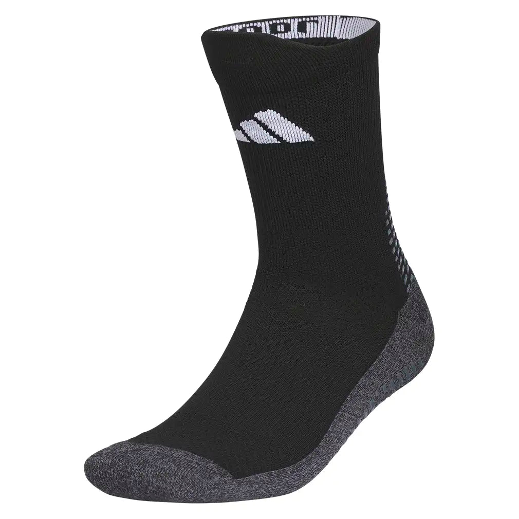 Men's 6 Star Team Grip Crew Socks Black and Onix Grey,Socks,Adidas,Black/Onix Grey,M,Tennis Express,A5161962-1