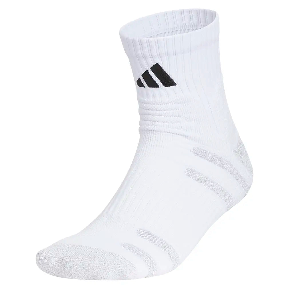 Men's 5 Star Team 3 Quarter Crew Socks White and Black,Socks,Adidas,White/Black,M,Tennis Express,A5162865-1