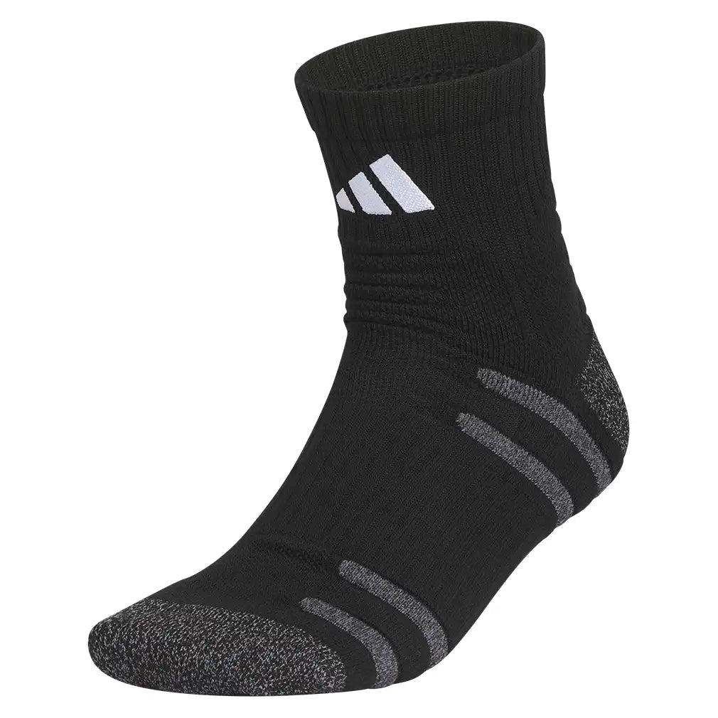 Men's 6 Star Team 3 Quarter Crew Socks Black and White,Socks,Adidas,Black/White,M,Tennis Express,A51628661