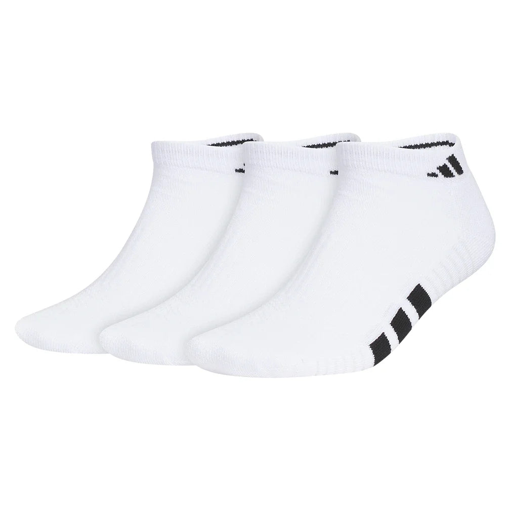 Men's Cushioned 4.0 Low Cut Socks 3 Pack White and Black,Socks,Adidas,White/Black,L,Tennis Express,A5163009
