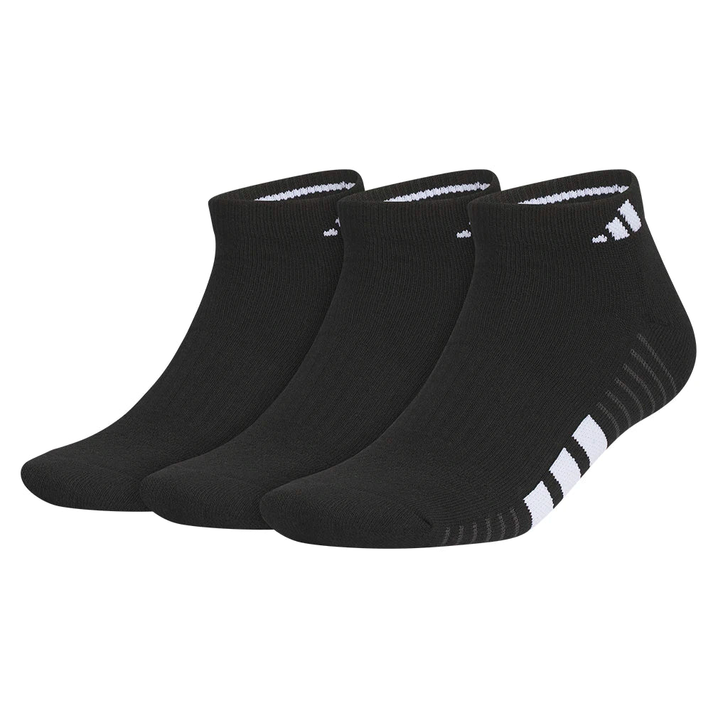 Men's Cushioned 4.0 Low Cut Socks 3 Pack Black and White,Socks,Adidas,Black/White,L,Tennis Express,A5163010
