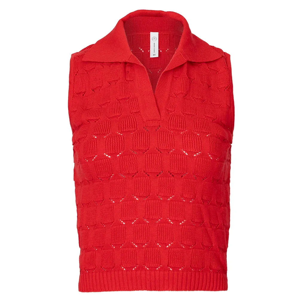Women's Anna Sweater Tennis Top Red,Apparel,Bubble,,,Tennis Express,ANNS-R1