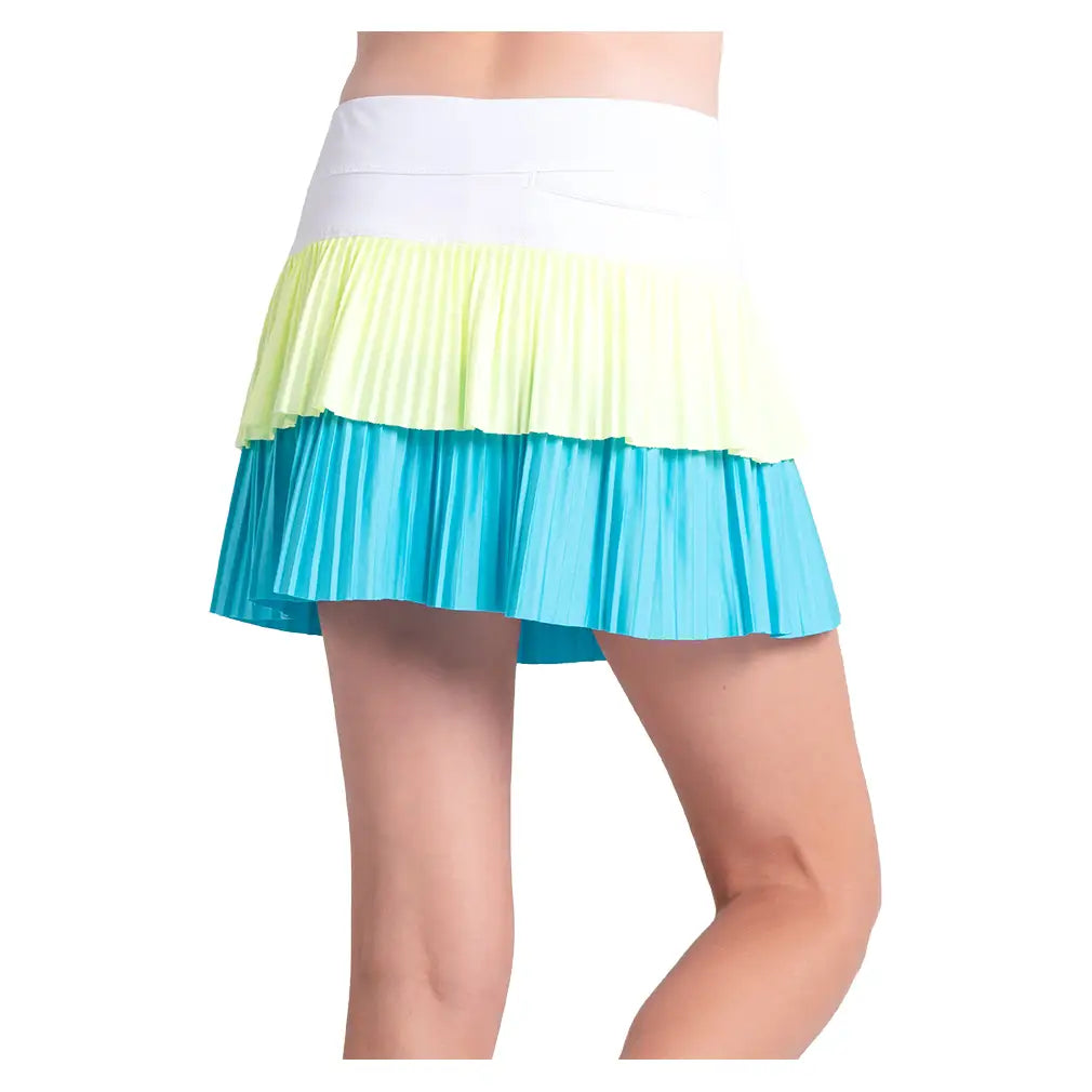 Girls' Doubles Pleated Tennis Skort Parrot and Lemon Frost,Apparel,Lucky In Love,,,Tennis Express,B166-447-4