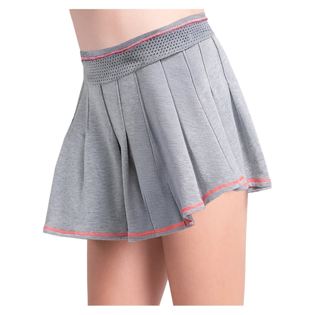 Girls' Chill Day Tennis Skort Heather Grey-Apparel-Lucky In Love-B178-77E080S26-1-Tennis Express