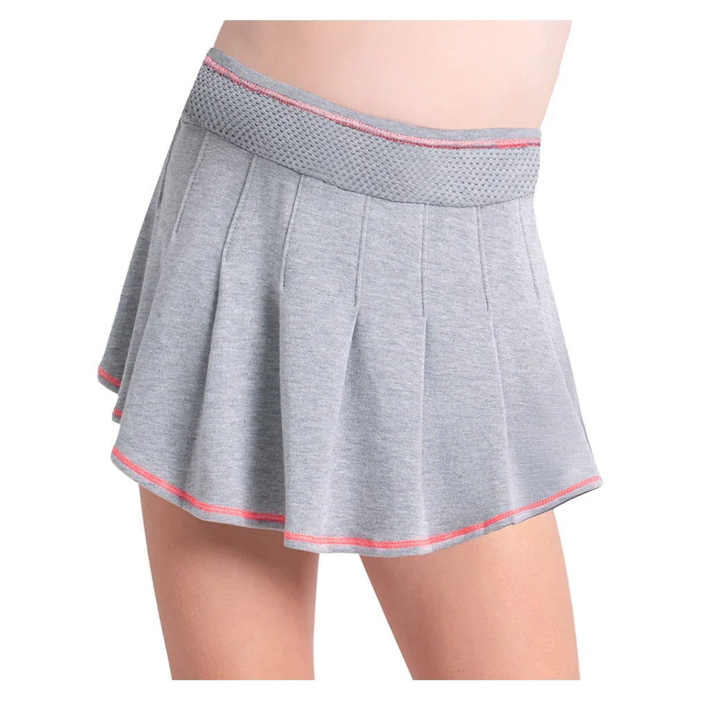 Girls' Chill Day Tennis Skort Heather Grey-Apparel-Lucky In Love-B178-77E080S26-Tennis Express