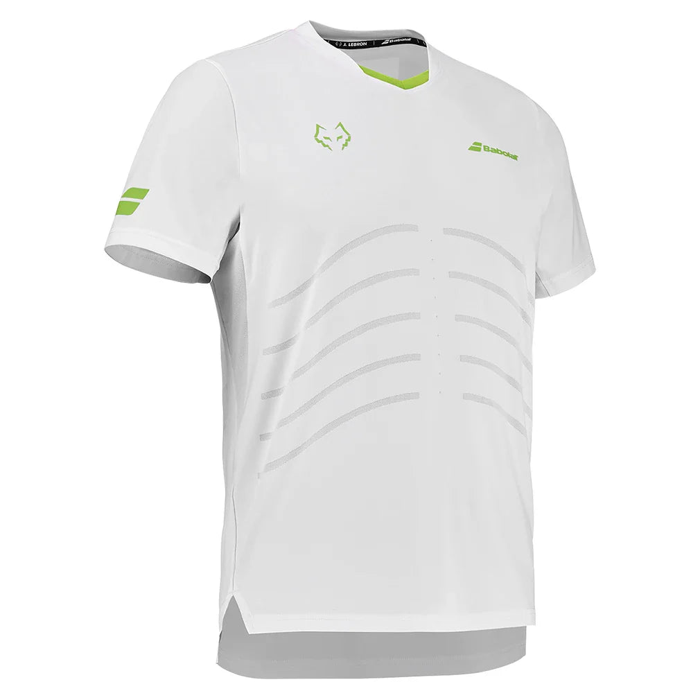 Mens Juan Lebron Replica Tennis Top White-Apparel-Babolat-B6MS26012-1000S25-3-3-[Sku]-Tennis Express