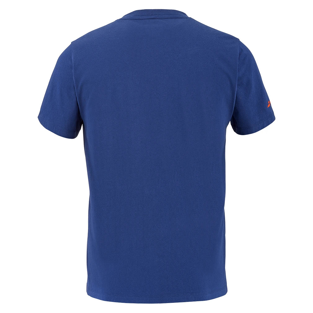 Mens Juan Lebron Cotton Tennis Tee Blue Depths-Apparel-Babolat-B6MS26442-4140S25-2-2-[Sku]-Tennis Express