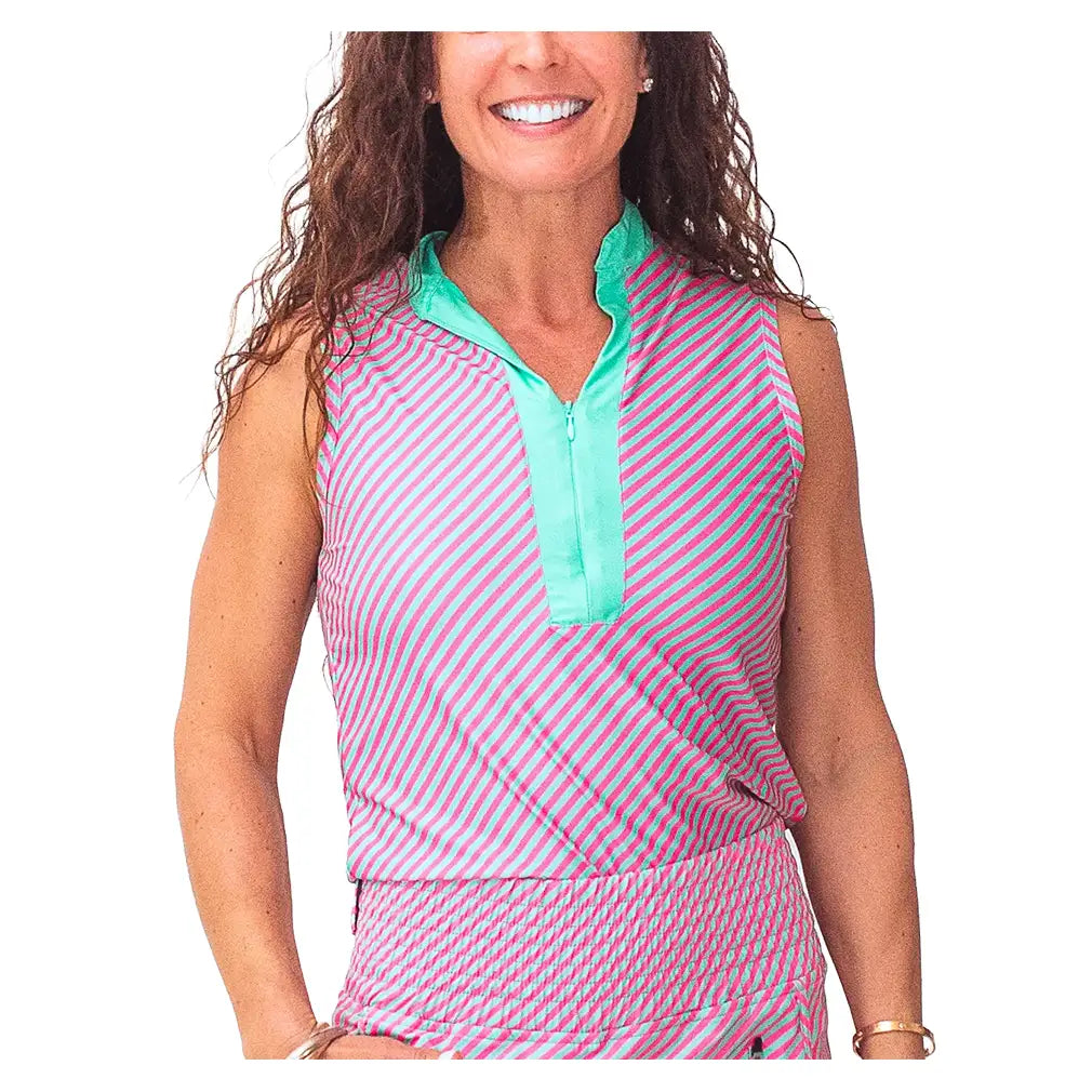 Women's Birch Tennis Tank Pink and Mint-Apparel-Bubble-Pink/Mint-XS, [current_file_name-Tennis Express