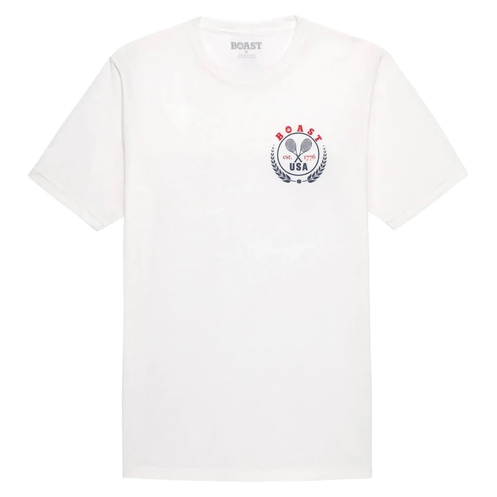 Men's USA Crest Tennis Tee White,Apparel,Boast,White,S,Tennis Express,BM6TP158-100F26