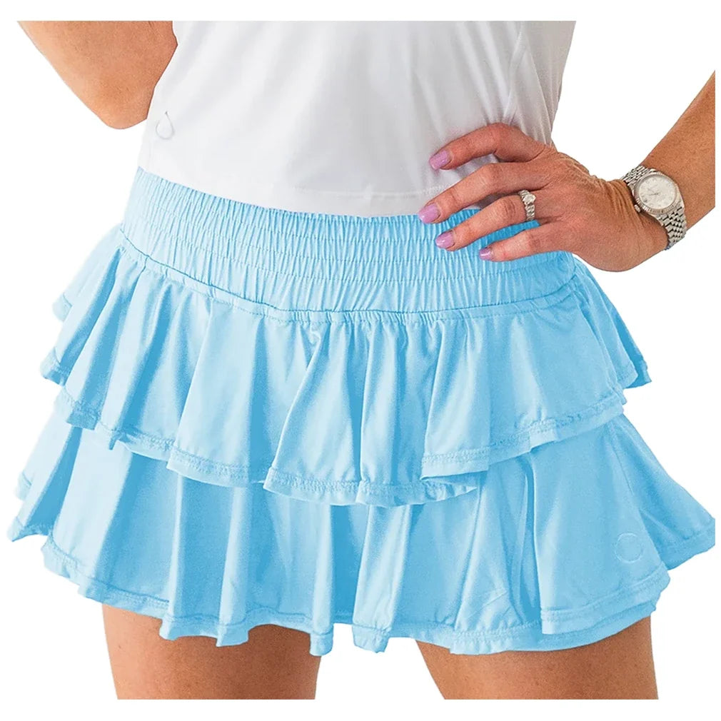 Women's Brittany Tennis Skort Light Blue-Apparel-Bubble-BRTS-LB-1-Tennis Express